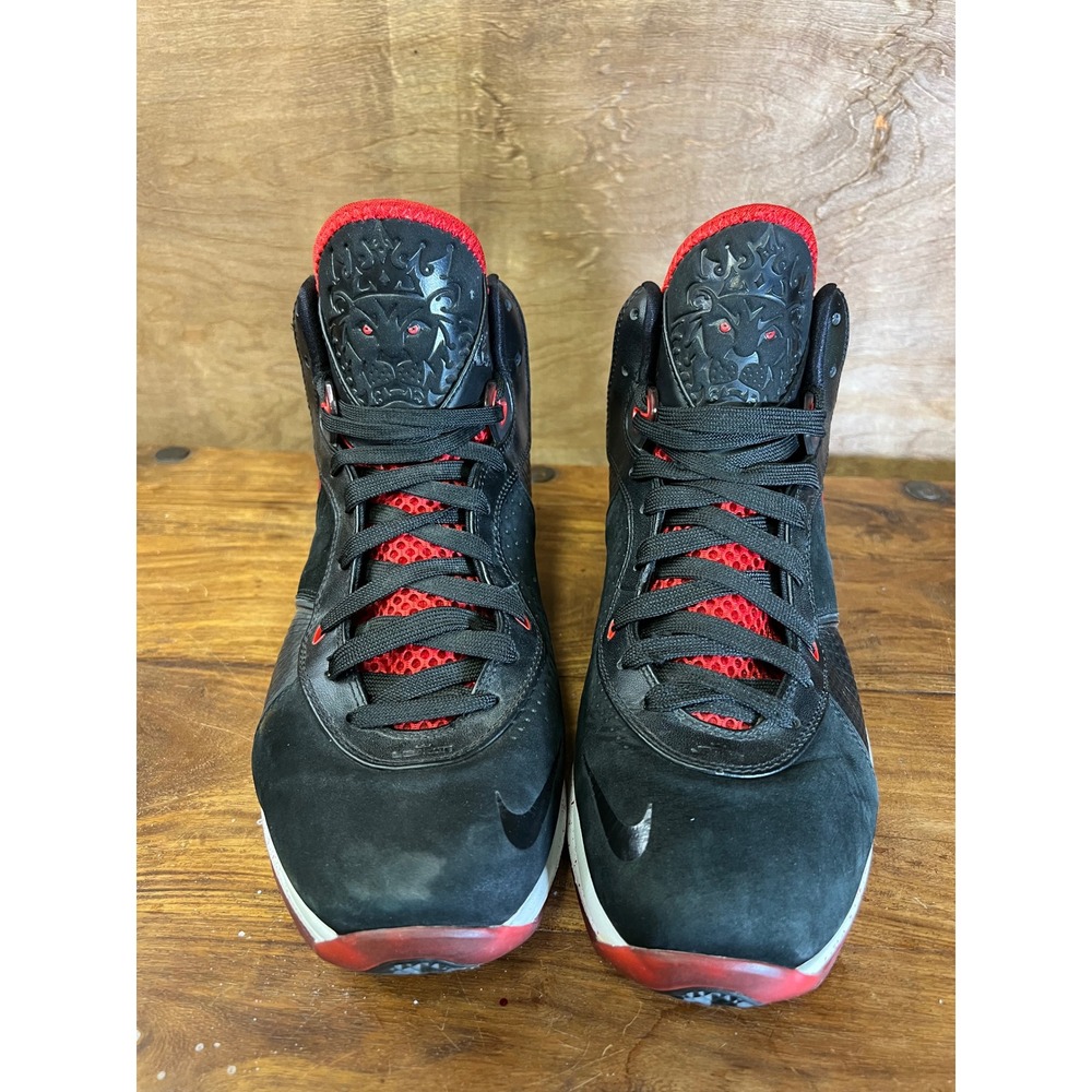 Nike LeBron 8 V2 Black Sport Red White Basketball Shoes 429676-001 Mens